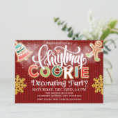 Kerst Cookie Decorating Party Gebreid Kaart (Staand voorkant)