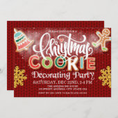 Kerst Cookie Decorating Party Gebreid Kaart (Voorkant / Achterkant)