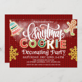 Kerst Cookie Decorating Party Gebreid Kaart