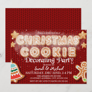 Kerst Cookie Decorating Party Modern Kaart