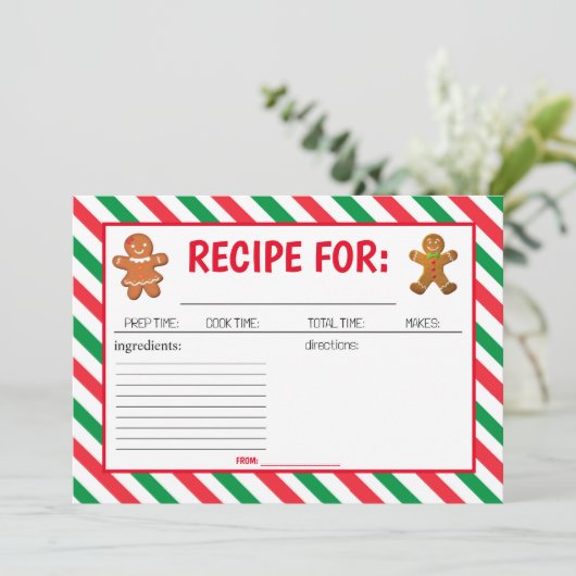 Kerst Cookie Decorating Party recept kaart (Staand voorkant)