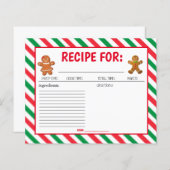 Kerst Cookie Decorating Party recept kaart (Voorkant / Achterkant)
