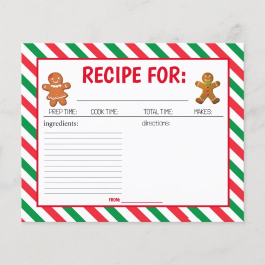 Kerst Cookie Decorating Party recept kaart (Voorkant)
