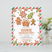 Kerst Cookie Decorating Party Uitnodiging Flyer (Staand voorkant)
