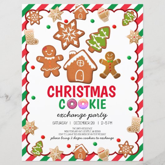 Kerst Cookie Decorating Party Uitnodigingskaart (Voorkant)