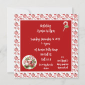 Kerst Cookie Exchange en Tea Party Kaart (Achterkant)