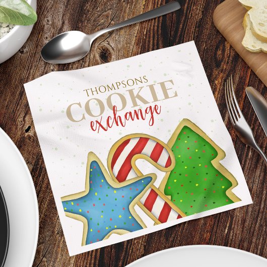 Kerst Cookie Exchange gepersonaliseerd Servet