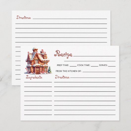 Kerst Cookie Exchange Gingerbread House Recept Briefkaart (Voorkant / Achterkant)