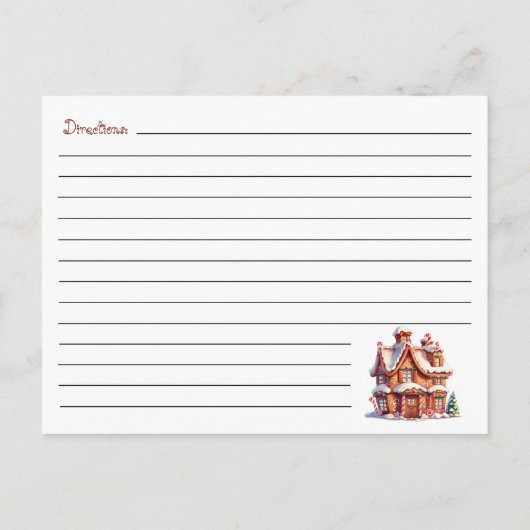 Kerst Cookie Exchange Gingerbread House Recept Briefkaart (Achterkant)