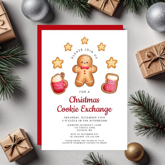 Kerst Cookie Exchange Leuke peperkoek man Kaart