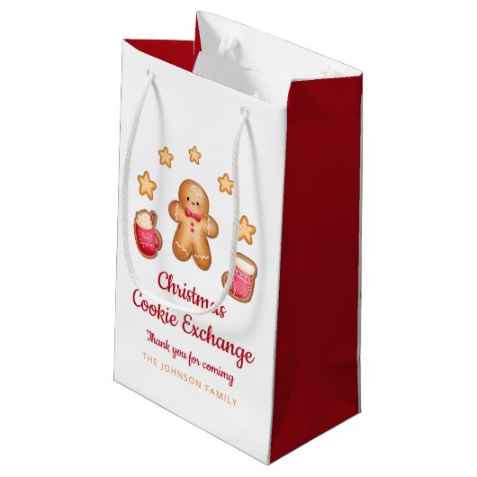 Kerst Cookie Exchange Leuke peperkoek man Klein Cadeauzakje (Achterkant Gekanteld)