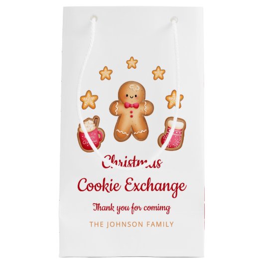 Kerst Cookie Exchange Leuke peperkoek man Klein Cadeauzakje (Voorkant)