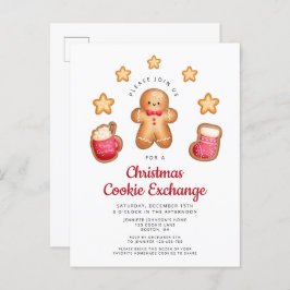 Kerst Cookie Exchange Leuke peperkoek man Uitnodiging Briefkaart