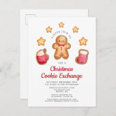 Kerst Cookie Exchange Leuke peperkoek man Uitnodiging Briefkaart (Voorkant / Achterkant)