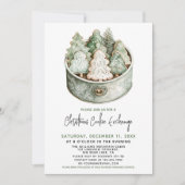 Kerst Cookie Exchange Party Elegant Green Tree Kaart (Voorkant)