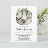 Kerst Cookie Exchange Party Elegant Green Tree Kaart (Staand voorkant)