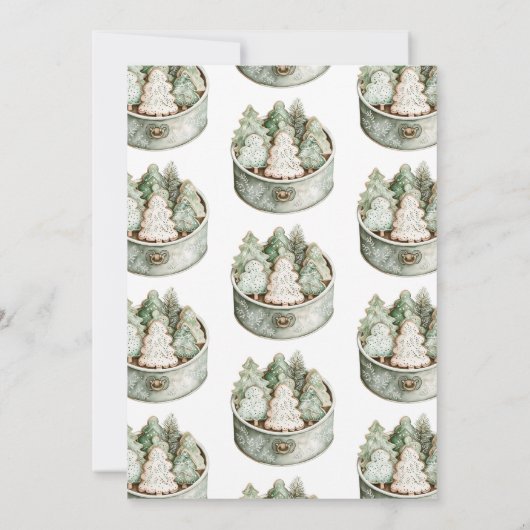Kerst Cookie Exchange Party Elegant Green Tree Kaart (Achterkant)