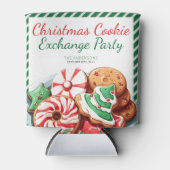 Kerst Cookie Exchange Party Feestelijk Groen Blikjeskoeler (Voorkant)