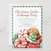 Kerst Cookie Exchange Party Feestelijk Groen Kaart (Voorkant)