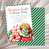 Kerst Cookie Exchange Party Feestelijk Groen Kaart