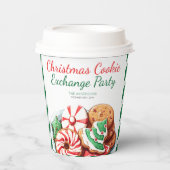 Kerst Cookie Exchange Party Feestelijk Groen Papieren Bekers (Voorkant)