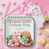 Kerst Cookie Exchange Party Feestelijk Groen Papieren Bordje (Feest)