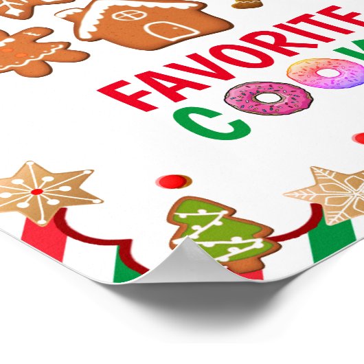 Kerst Cookie Exchange Party Game Cookie Ballot Poster (Hoek)