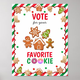 Kerst Cookie Exchange Party Game Cookie Ballot Poster