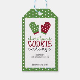 Kerst Cookie Exchange Party Groene Polka Dots Cadeaulabel