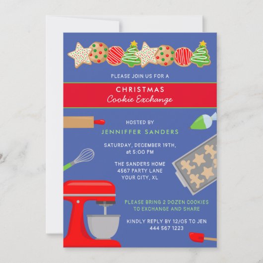 KERST COOKIE EXCHANGE PARTY KAART (Voorkant)