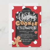 Kerst Cookie Exchange Party Red Polka Dot Kaart (Voorkant)