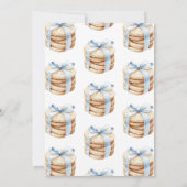 Kerst Cookie Exchange Party Schattige Blue Bow Kaart (Achterkant)