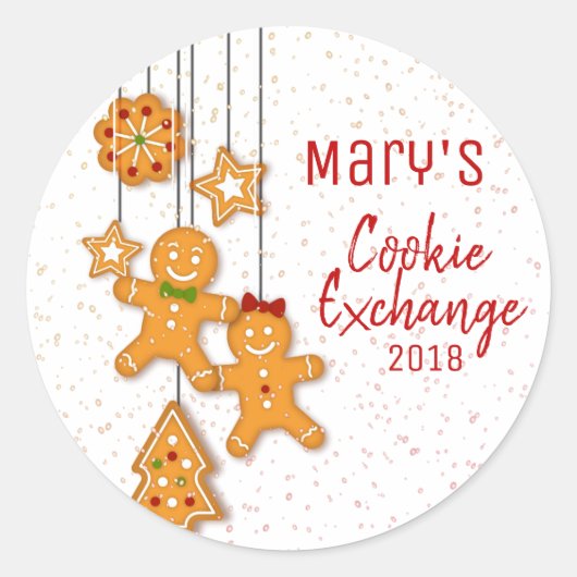 Kerst Cookie Exchange Party Stickers (Voorkant)