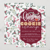 Kerst Cookie Exchange Party Waterverf Elegant Kaart (Voorkant / Achterkant)