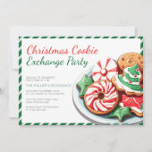 Kerst Cookie Exchange Party Whimsical Green Kaart (Voorkant)