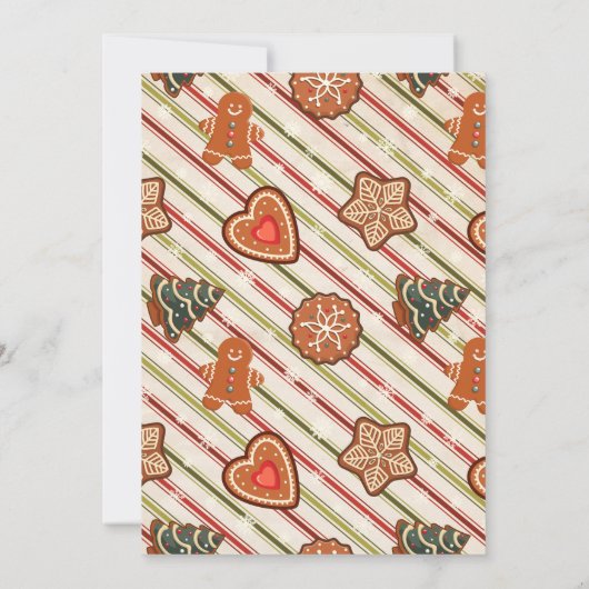 Kerst Cookie Exchange Recept Swap Bruin Party Kaart (Achterkant)