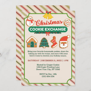 Kerst Cookie Exchange & Recept Swap Tan Party Kaart