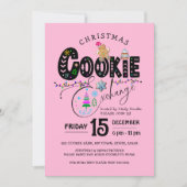 Kerst Cookie Exchange Roze Vakantie Kaart (Voorkant)
