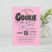 Kerst Cookie Exchange Roze Vakantie Kaart (Staand voorkant)