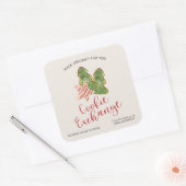 Kerst Cookie Exchange Trendy Waterverf Vierkante Sticker (Envelop)