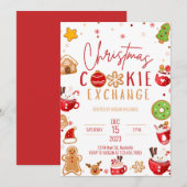 Kerst Cookie Exchange Vakantie Party Kaart (Voorkant / Achterkant)