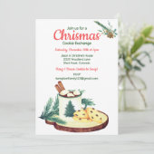 Kerst Cookie Exchange Winter Party Kaart (Staand voorkant)