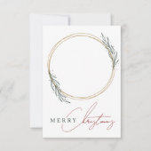 Kerst Cookie Kaart Elegant Goud Groen Krans (Voorkant)