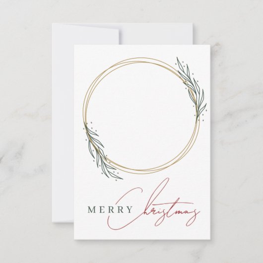 Kerst Cookie Kaart Elegant Goud Groen Krans (Voorkant)