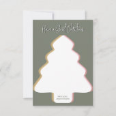 Kerst Cookie Kaart Modern Pine Green Xmas Tree (Voorkant)