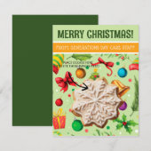 Kerst Cookie Kaarten, Gepersonaliseerde Gifting Ka Kaart (Voorkant / Achterkant)