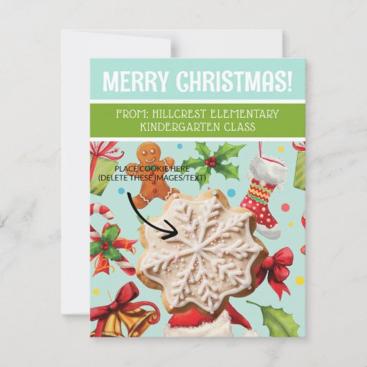 Kerst Cookie Kaarten, Gepersonaliseerde Gifting Ka Kaart (Voorkant)