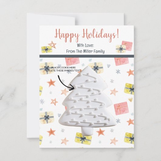 Kerst Cookie Kaarten, Gepersonaliseerde Gifting Ka Kaart (Voorkant)