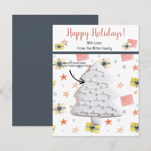 Kerst Cookie Kaarten, Gepersonaliseerde Gifting Ka Kaart (Voorkant / Achterkant)