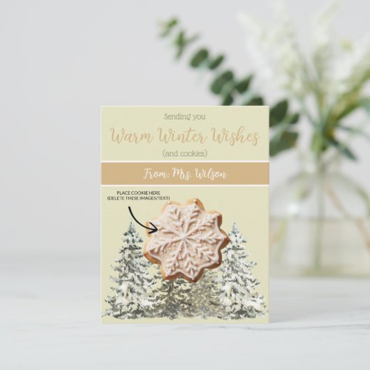 Kerst Cookie Kaarten, Gepersonaliseerde Gifting Ka Kaart (Staand voorkant)